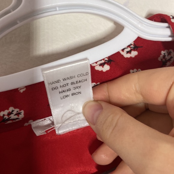 Esley red floral print fit and flare dress size L - Picture 9 of 9